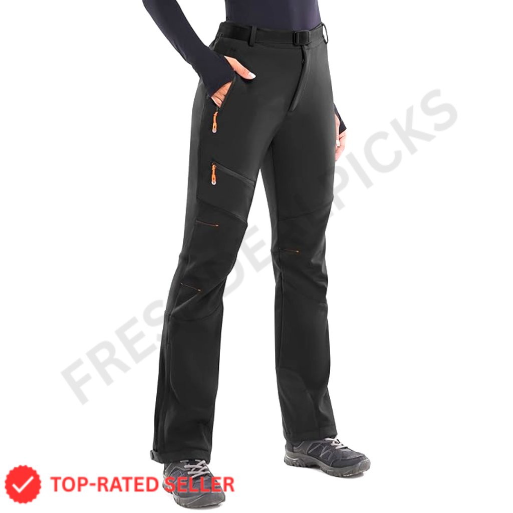 Waterproof Fleece Lined Snow Pants Insulated Softshell Winter Outdoor Ski Hiking